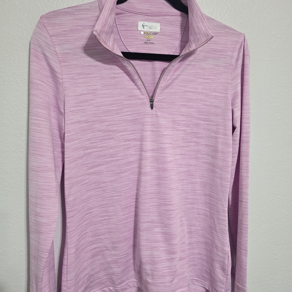 Greg Norman Collection Light Pink Quarter-Zip Sweatshirt